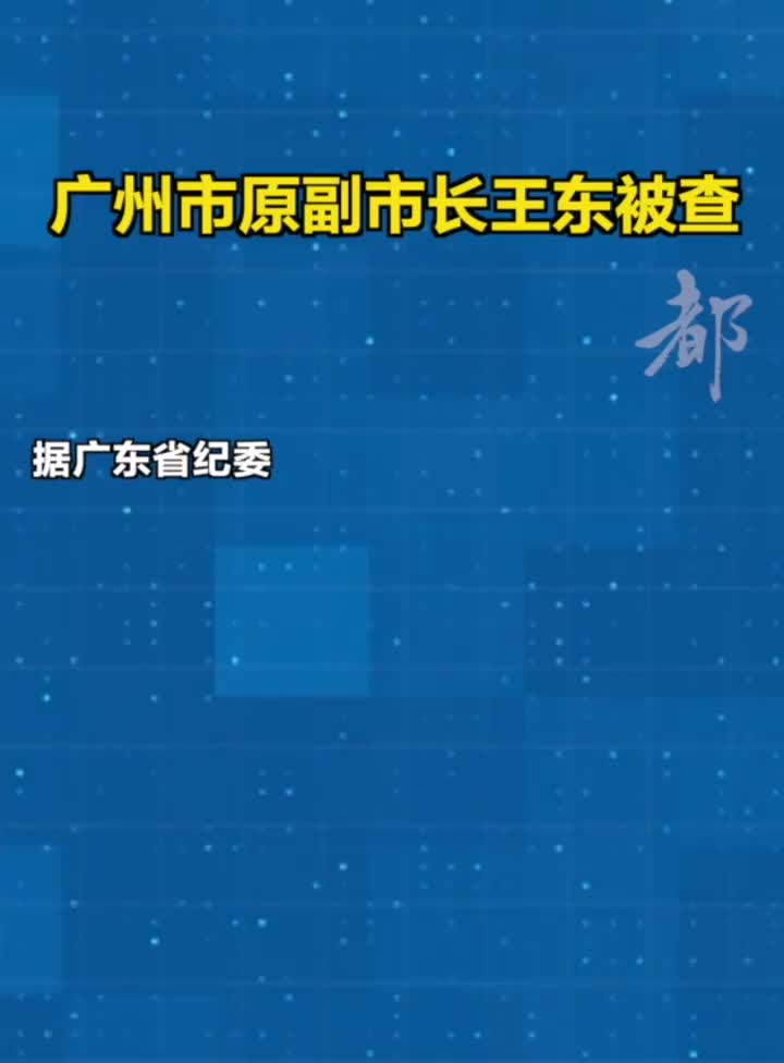 广东省广州市原副市长王东被查