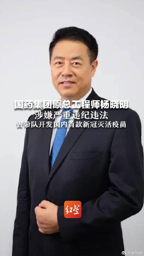 国药集团原总工程师杨晓明 涉嫌严重违纪违法 曾带队开发国内首款新冠