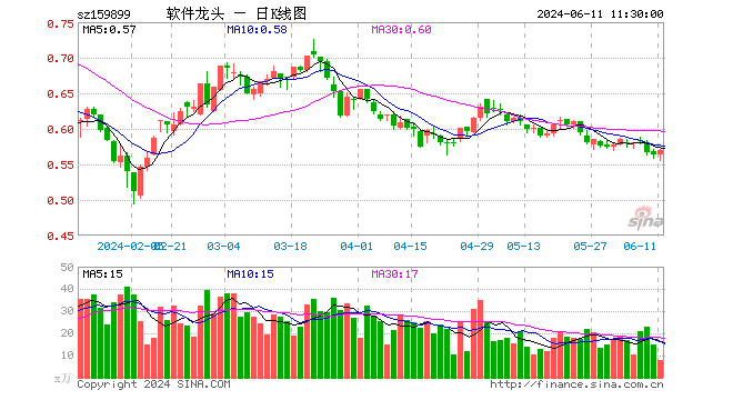 软件龙头etf(159899)涨1.07%,半日成交额451.44万元