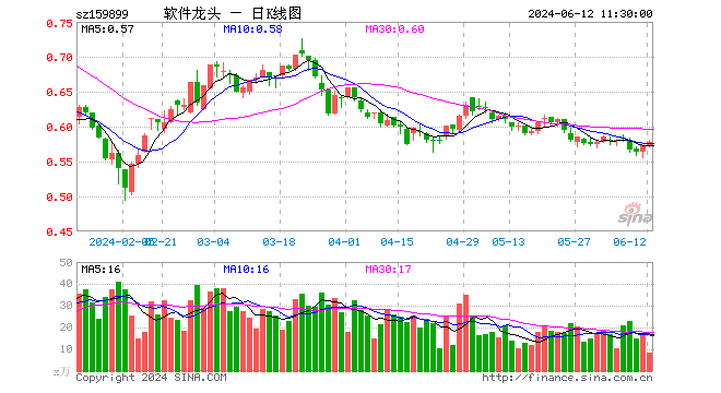 软件龙头etf(159899)涨0.70%,半日成交额494.16万元