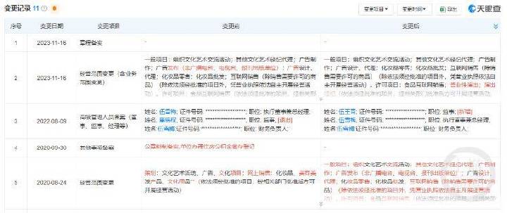童锦程曾担任吴柳芳场地MCN公司的监事。企业公开信息平台截图