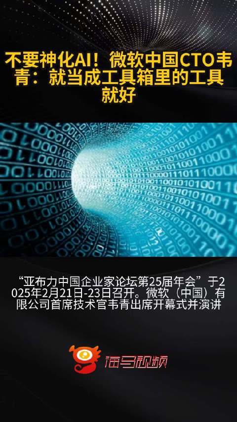 不要神化AI!微软中国CTO韦青:就当成工具箱里的工具就好_手机新浪网