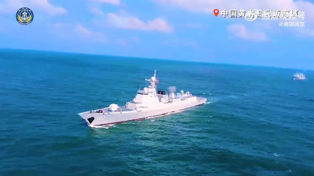 中国人民解放军南部战区位中国黄岩岛领海领空及周边区域组织战备警巡