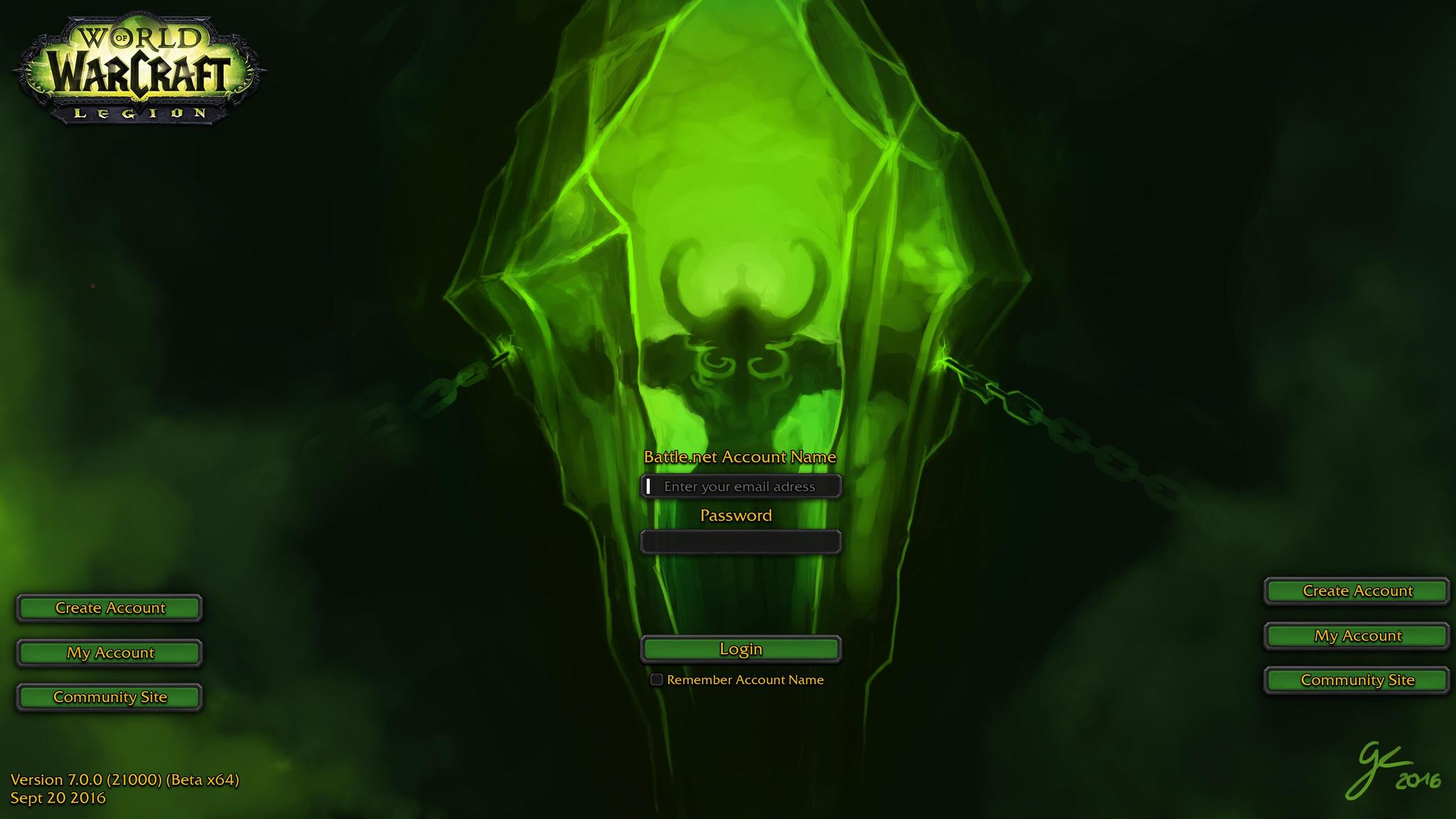 玩家自制魔兽军团再临登陆界面