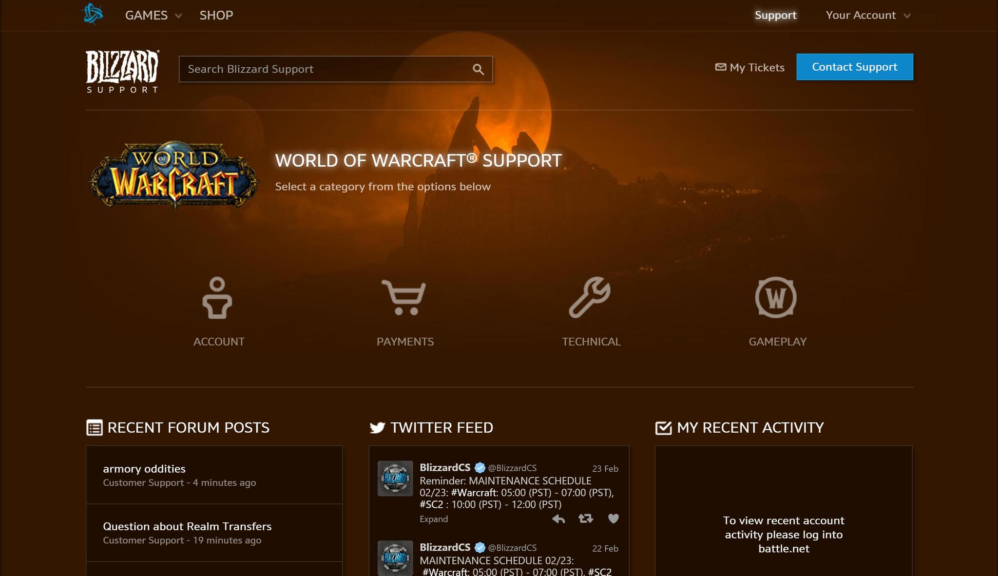 暴雪战网支持页换新装 美服欧服先至国服或将跟进