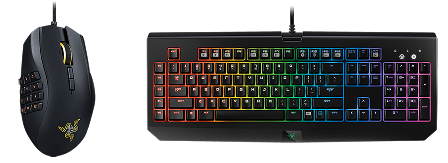 雷蛇那伽梵蛇鼠标、雷蛇黑寡妇蜘蛛键盘