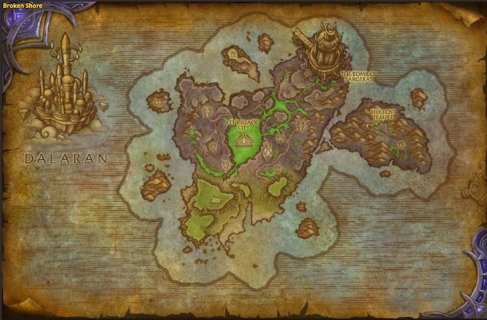 魔兽7.1.5破碎海岸地图