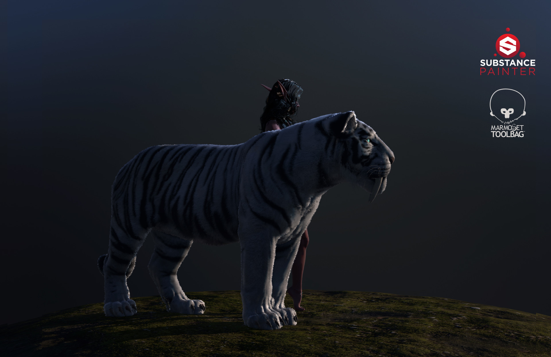 魔兽玩家原创作品分享泰兰德和她的霜刃豹坐骑