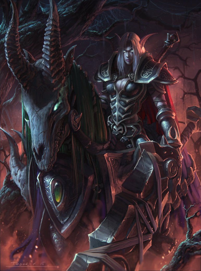 魔兽世界玩家原创同人画作分享暗夜精灵死亡骑士