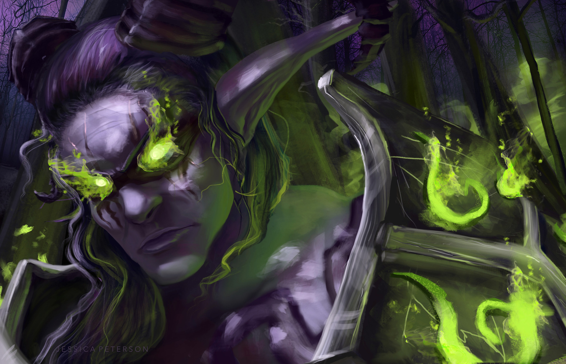 魔兽同人恶魔猎手肖像画梦回燃烧的邪能大地