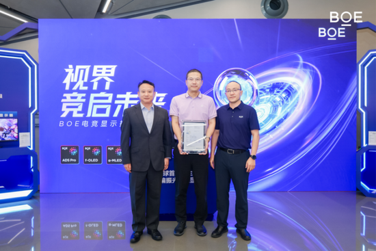 德国莱茵TÜV大中华区产品服务事业群销售副总裁都江先生为首款圆偏光显示器颁发证书