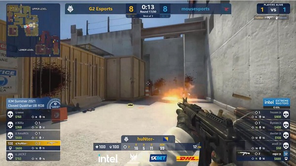 huNter顶住压力打赢1v2残局