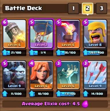 气球控场与三枪骷髅 《皇室战争》一周套牌推荐