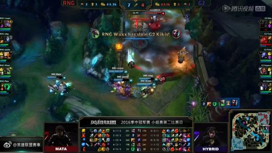 2016季中冠军赛MSI次日第四场：RNG轻松战胜G2