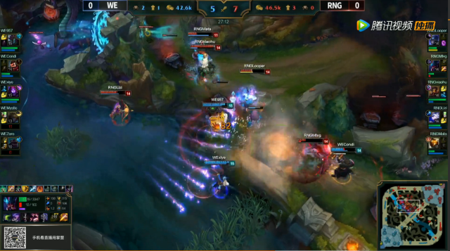 午夜鏖战终善果 WE艰难战胜RNG