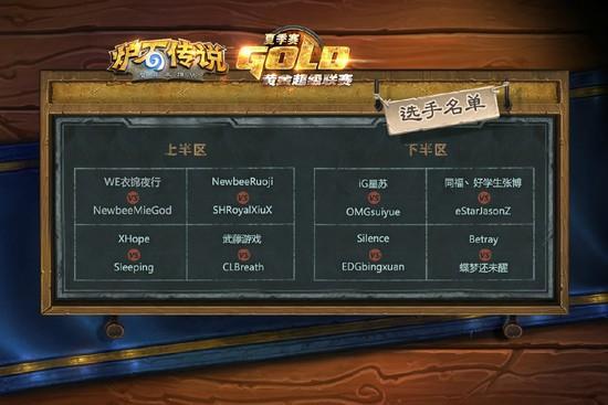 炉石黄金超级联赛夏季赛16强出炉 嘉年华风云再起