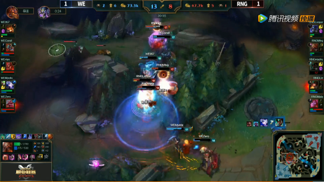 午夜鏖战终善果 WE艰难战胜RNG