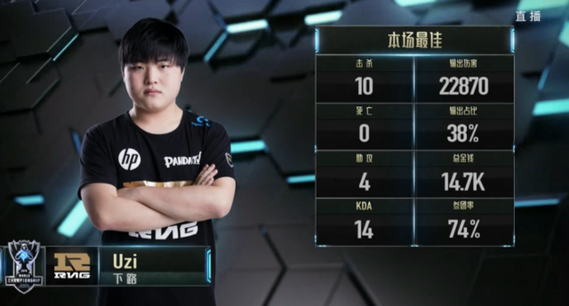 S6第四场：RNG行云流水取得胜利 Uzi砍下四杀