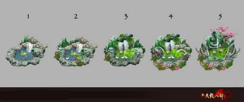 庭院景观，飞瀑与飘花