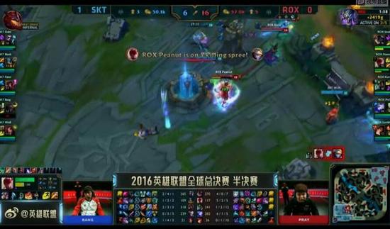 S6半决赛22日第二场：大招发威 完美前期ROX拿回一分