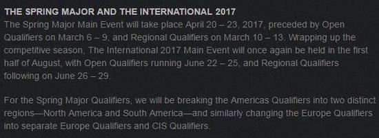 V社公布TI7和春季赛时间 美洲区拆分两赛区