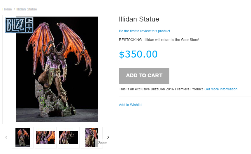 大人气 伊利丹限量手办开售仅15秒售馨