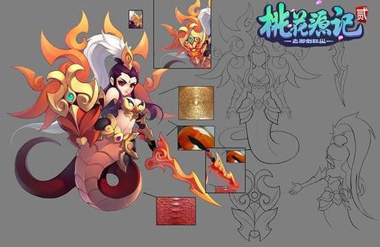 《桃花源记2》战神女娲设定线稿