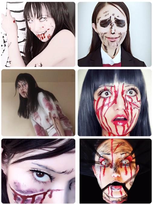 恐怖场景逼真胆小慎入 日本妹纸神还原cos伊藤润二漫画