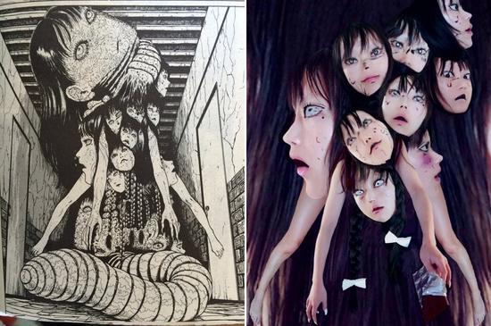 恐怖场景逼真胆小慎入 日本妹纸神还原cos伊藤润二漫画