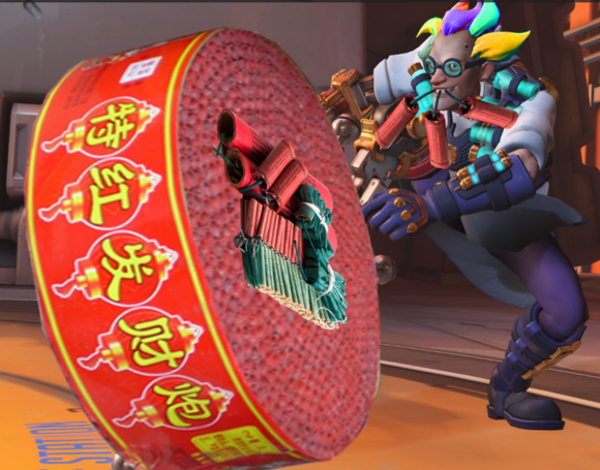 守望先锋玩家自制中国风皮肤 狂鼠鞭炮来袭！