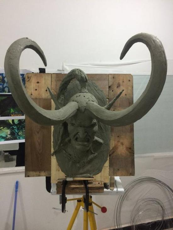 玩家原创手工作品：伊利丹怒风壁挂头雕