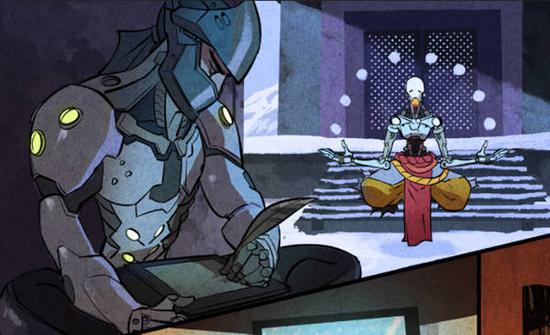 猩猩在闪光迟到之后选择观察一下守望先锋中其他人是如何过圣诞的。