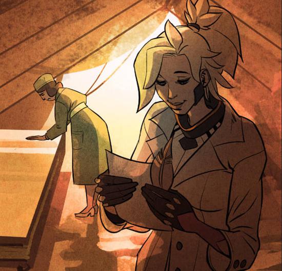 毕竟他们一个收到了信，一个在写信。还有人脑补了信件的内容。虽然有点像小孩的感恩节画作。