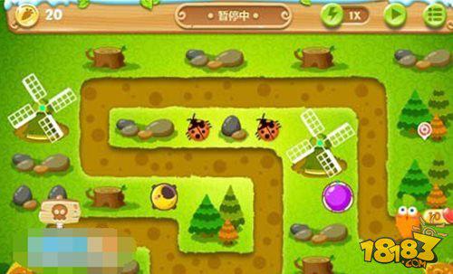 有钱了马上把第一个升到满级，这样距离就够达打到第二棵树了。然后在旁边放第二个魔法球打第三棵树。90秒时间足够了。