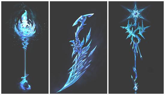 （极域寒锋幻魂-短杖、极域寒锋幻魂-刀、极域寒锋幻魂-法杖）