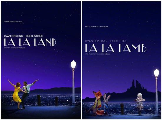 疯狂动物城致敬动物版海报