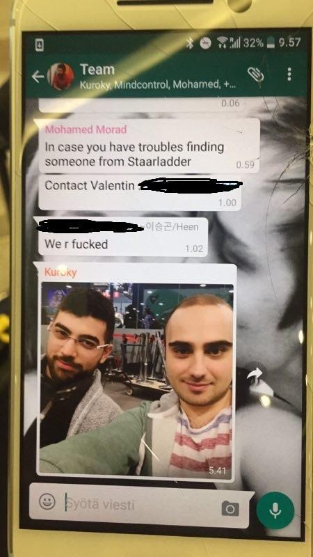 联系上了Kuroky之后才知道，他!们!两!个!误!机!了!误机就误机吧，为什么还这么开心最后发了一张两人的自拍。