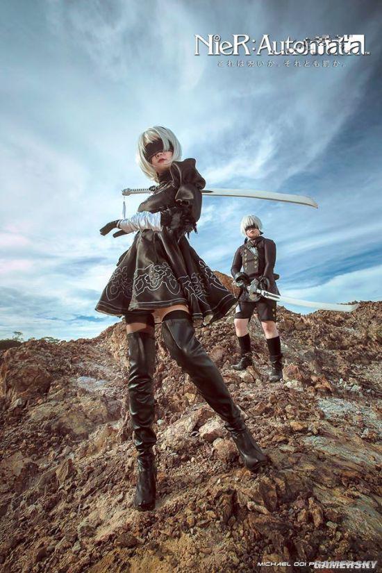 尼尔机械纪元2b性感cos美到窒息绝对领域超诱人