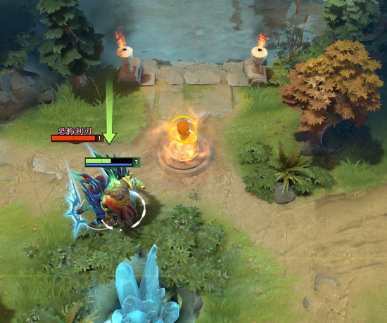 天辉优势路符点转移到了河道高坡入口