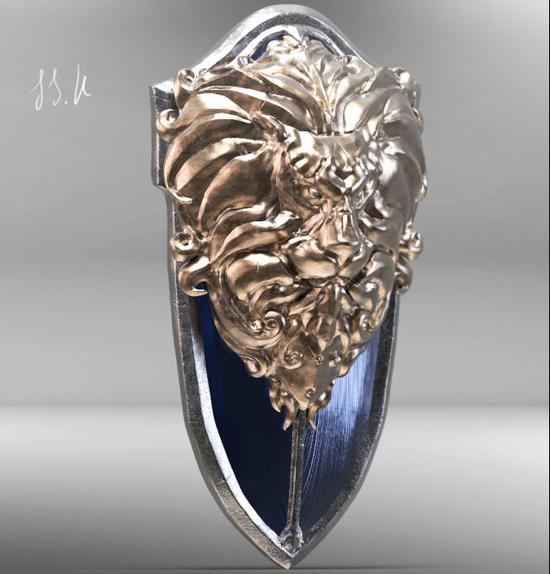 魔兽玩家3d建模作品仿电影道具暴风王国狮心盾