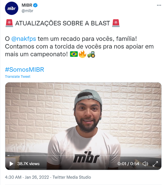 chelo在视频中向外界通报了这则消息