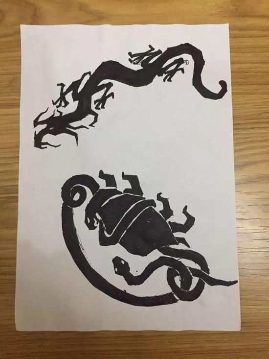 设计手稿（青龙、玄武）