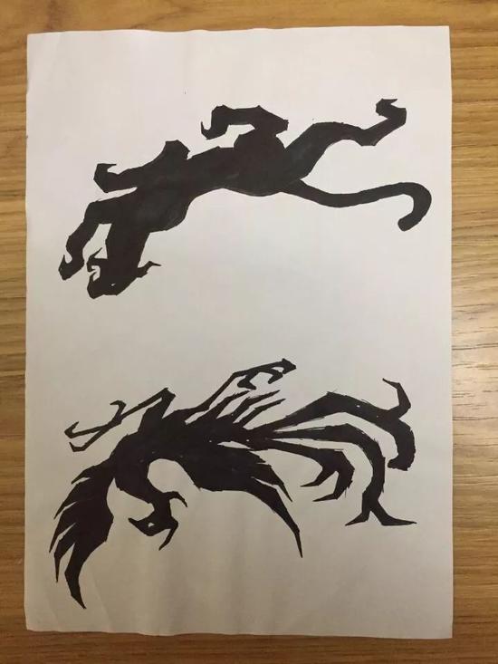 设计手稿（白虎、朱雀）