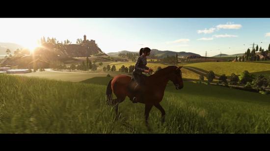 2018:《模拟农场19》首曝演示 清纯美女骑马打猎_综合新闻_新浪游戏