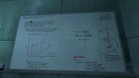 原版里大概很难看清白板上的公式