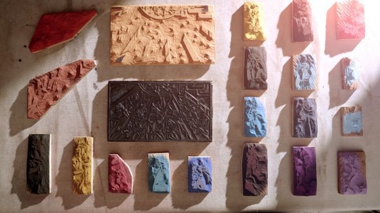 《原神》五夜叉年画刻版