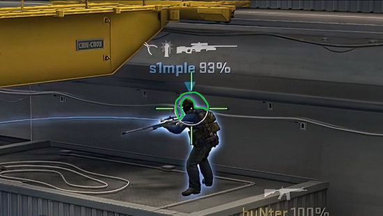  第二枪开枪瞬间，准星对的很准，可惜弹道偏离，落在了绿色范围内