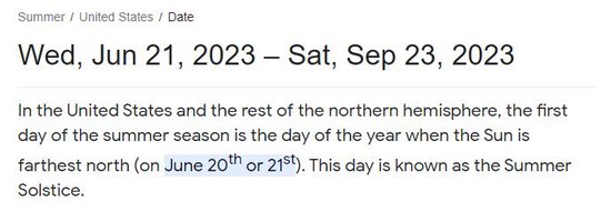 美国夏天结束的时间为9月23日