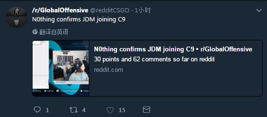 n0thing确定JDM加入C9，Reddit论坛下一片哀悼声。。