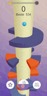 相对来说，易上手难精通的《Helix Jump》有着更好的娱乐效果